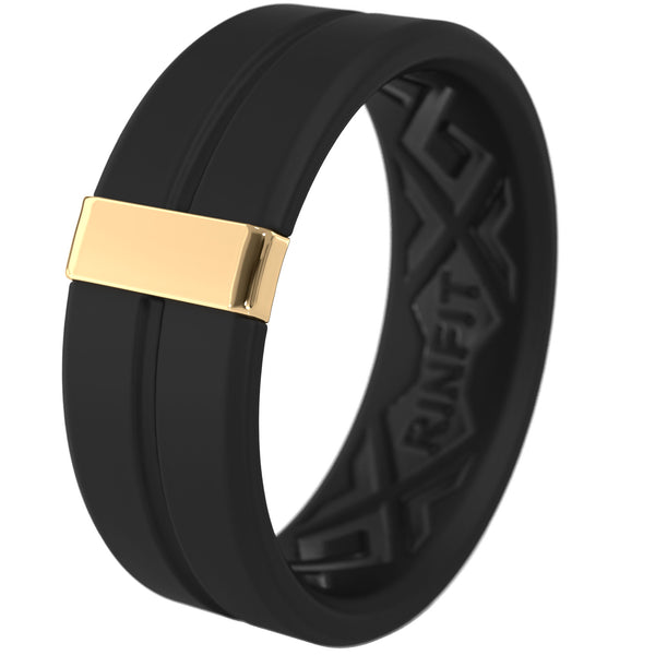 Silicone Wedding Ring for Men with Stainless Steel Strip - SteelLine Collection - Patented Design